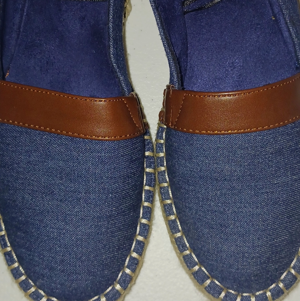 St John's Bay slip-on denim espadrilles sz 6.5